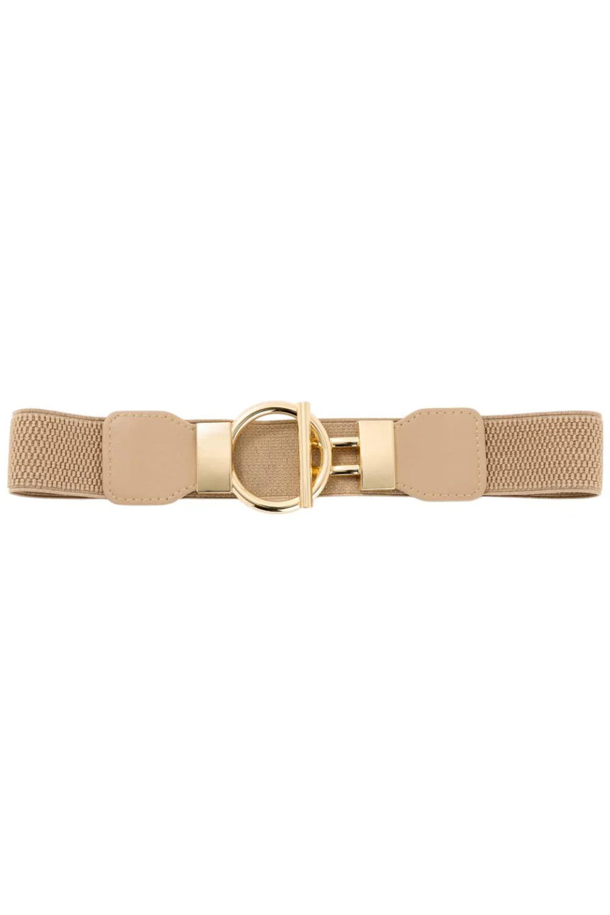 Susan Graver Belt with Novelty Ring Closure Taupe